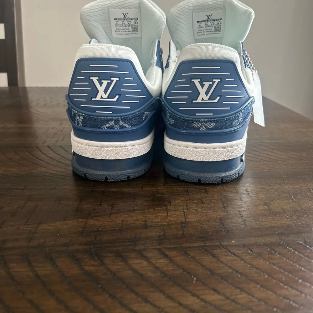 Kids Blue and White Designer Sneakers - Picture 3 of 3